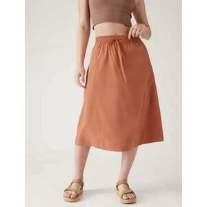 Athleta Arrival Midi Skirt‎ in Sunbaked Clay Size 12 Athleisure Outdoor Camping